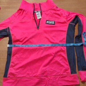 Victorias Secret PINK athletic pullover with zipper neon pink large
